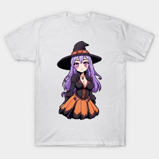 cute anime witch girl T-Shirt